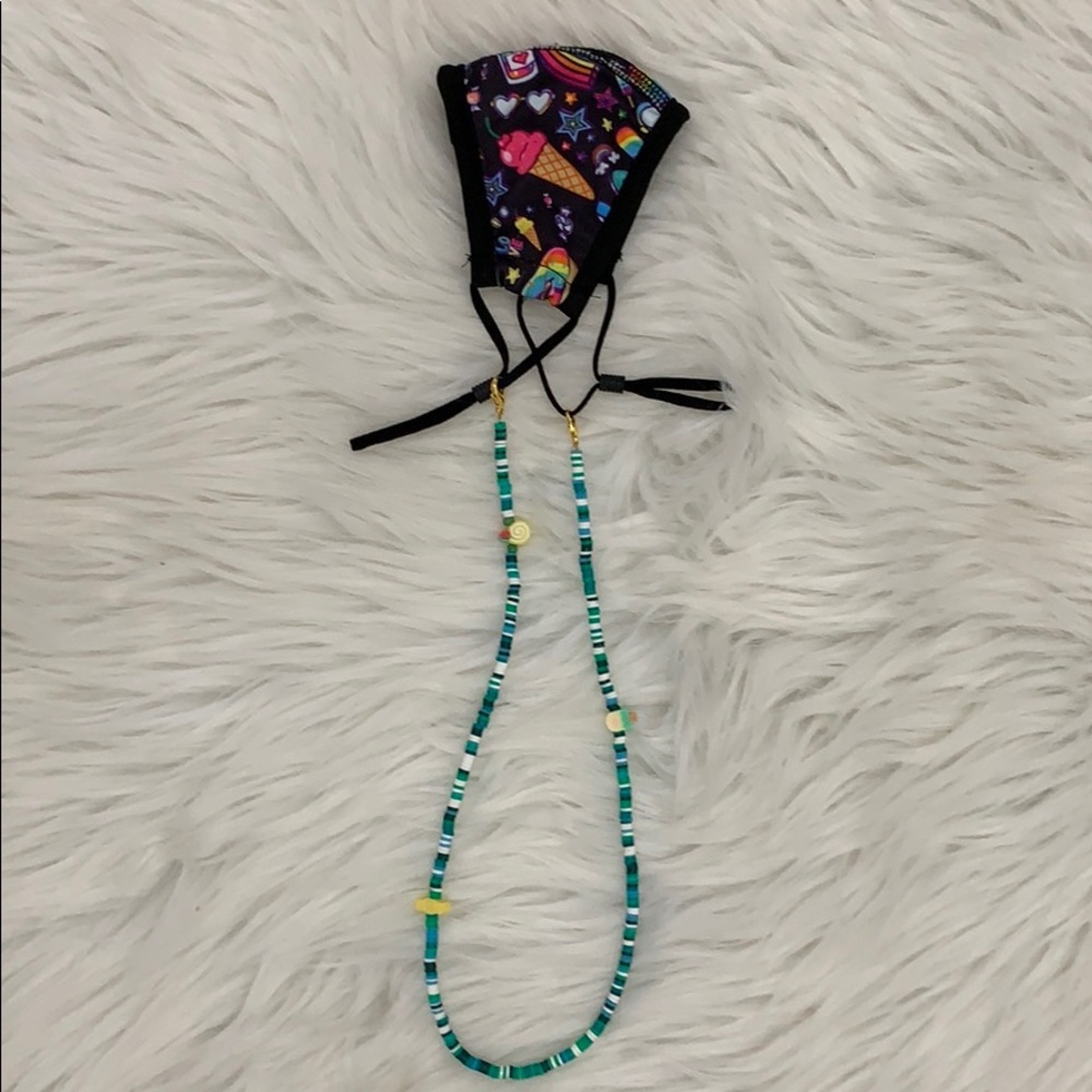 Girls Mask Holder 3 in 1. Green, White and blue